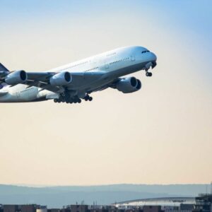 A380 taking off A380 taking off on a sunny day. Photo taken from the right side.